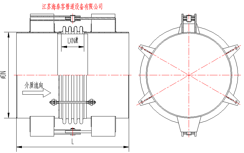 DJ單式鉸鏈型膨脹節(jié)結(jié)構(gòu)